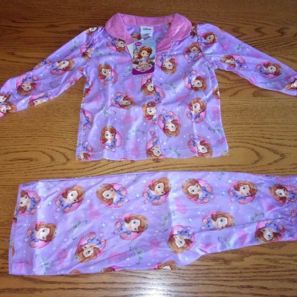DISNEYS Toddler Frozen Sofia 2 piece Pajama PJ Set Sleepwear Purple Sz 3t